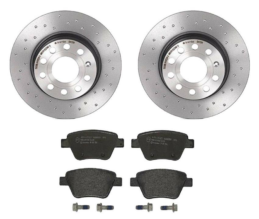 Audi VW Brakes Kit - Pads and Rotors Rear (272mm) (Xtra) (Low-Met) 5Q0615601D - Brembo 1564384KIT